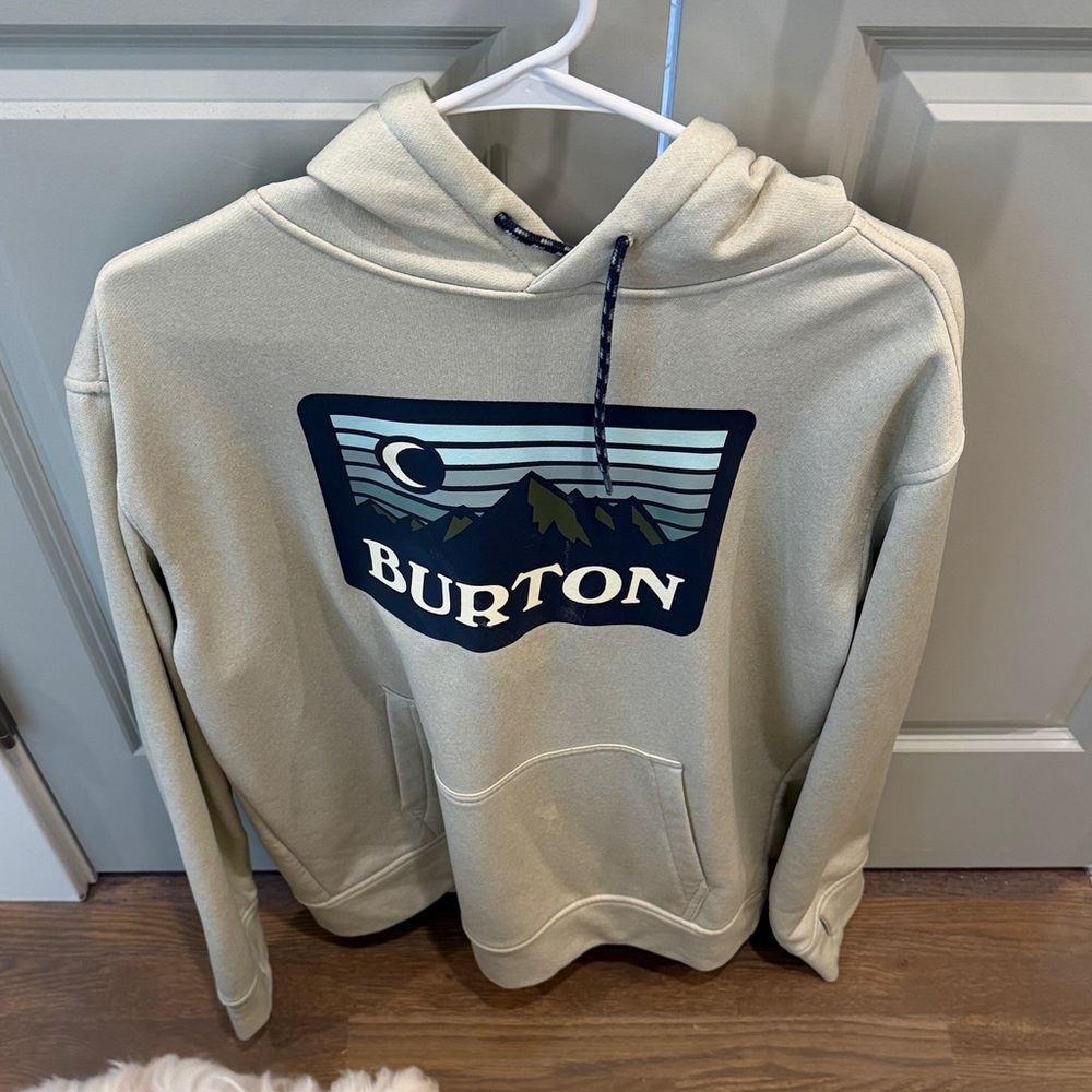 Burton Men's Beige Hoodie with Mountain Graphic